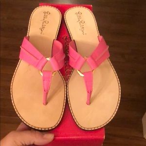 New Lilly Pulitzer mac Kim sandals pink tropics 10